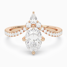 Oval Tiara Accent Side Stone in 14K Rose Gold main white