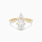 Oval Tiara Accent Side Stone in 18K Yellow Gold main white