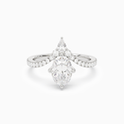 Oval Tiara Accent Side Stone in Platinum main white