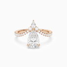 Pear Tiara Accent Side Stone in 14K Rose Gold main white