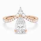 Pear Tiara Accent Side Stone in 14K Rose Gold main white