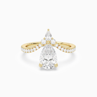 Pear Tiara Accent Side Stone in 14K Yellow Gold main white