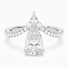 Pear Tiara Accent Side Stone in 18K White Gold main white