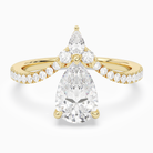 Pear Tiara Accent Side Stone in 18K Yellow Gold main white