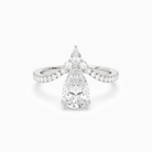 Pear Tiara Accent Side Stone in Platinum main white