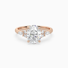 Oval Composite Floral Side Stone in 14K Rose Gold main white