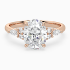 Oval Composite Floral Side Stone in 14K Rose Gold main white