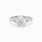 Oval Composite Floral Side Stone in 14K White Gold main white