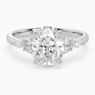 Oval Composite Floral Side Stone in 18K White Gold main white
