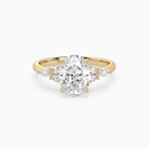 Oval Composite Floral Side Stone in 18K Yellow Gold main white