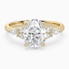 Oval Composite Floral Side Stone in 18K Yellow Gold main white