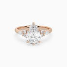 Pear Composite Floral Side Stone in 14K Rose Gold main white