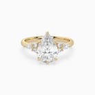 Pear Composite Floral Side Stone in 14K Yellow Gold main white