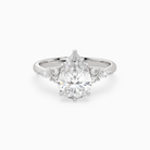 Pear Composite Floral Side Stone in Platinum main white
