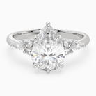 Pear Composite Floral Side Stone in Platinum main white