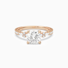 Cushion Celestia Side Stone in 14K Rose Gold main white