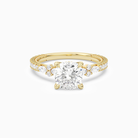 Cushion Celestia Side Stone in 14K Yellow Gold main white