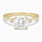 Cushion Celestia Side Stone in 14K Yellow Gold main white