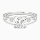 Cushion Celestia Side Stone in 18K White Gold main white