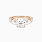Round Celestia Side Stone in 14K Rose Gold main white