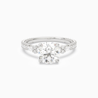 Round Celestia Side Stone in 14K White Gold main white