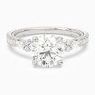 Round Celestia Side Stone in 14K White Gold main white