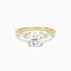Round Celestia Side Stone in 14K Yellow Gold main white