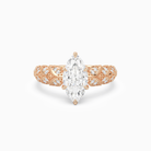 Marquise Laurel Nature Side Stone in 14K Rose Gold main white