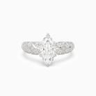 Marquise Laurel Nature Side Stone in 14K White Gold main white