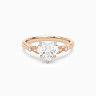 Heart Pear Scroll Side Stone in 14K Rose Gold main white