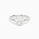 Heart Pear Scroll Side Stone in 14K White Gold main white
