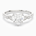 Heart Pear Scroll Side Stone in 18K White Gold main white