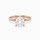 Cushion Petite Classic Solitaire in 14K Rose Gold main white