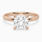 Cushion Petite Classic Solitaire in 14K Rose Gold main white