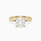 Cushion Petite Classic Solitaire in 14K Yellow Gold main white