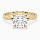 Cushion Petite Classic Solitaire in 18K Yellow Gold main white