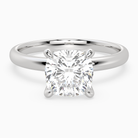 Cushion Petite Classic Solitaire in Platinum main white