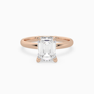 Emerald Petite Classic Solitaire in 14K Rose Gold main white