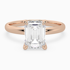 Emerald Petite Classic Solitaire in 14K Rose Gold main white