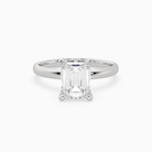 Emerald Petite Classic Solitaire in 14K White Gold main white