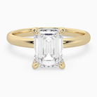 Emerald Petite Classic Solitaire in 14K Yellow Gold main white