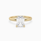 Emerald Petite Classic Solitaire in 18K Yellow Gold main white