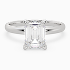 Emerald Petite Classic Solitaire in Platinum main white