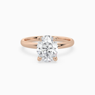Oval Petite Classic Solitaire in 14K Rose Gold main white