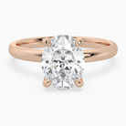 Oval Petite Classic Solitaire in 14K Rose Gold main white