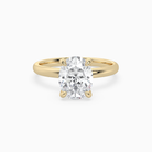 Oval Petite Classic Solitaire in 14K Yellow Gold main white