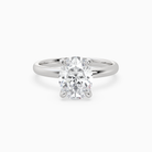 Oval Petite Classic Solitaire in 18K White Gold main white
