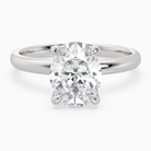 Oval Petite Classic Solitaire in 18K White Gold main white