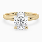 Oval Petite Classic Solitaire in 18K Yellow Gold main white