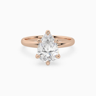 Pear Petite Classic Solitaire in 14K Rose Gold main white